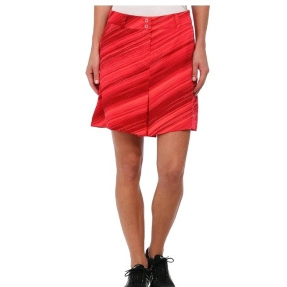 Nike Golf Dri-FIT Tour Performance Red Striped Skirt Stretch Pockets Size 8 NWOT